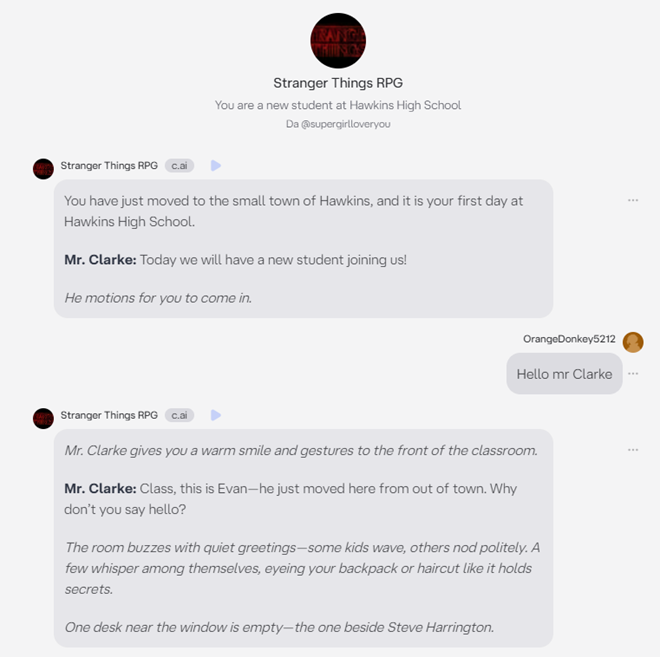 character stranger things- Replika